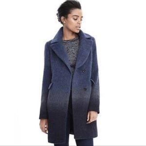 Banana Republic Blue Wool Ombré Coat Small $50